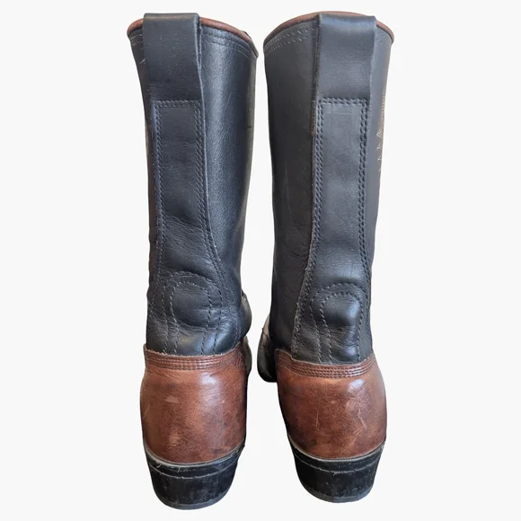 Vintage Lace-Up Western Roper Cowboy Boots | Two-Tone Made In USA | Size 7.5 - Picture 5 of 8